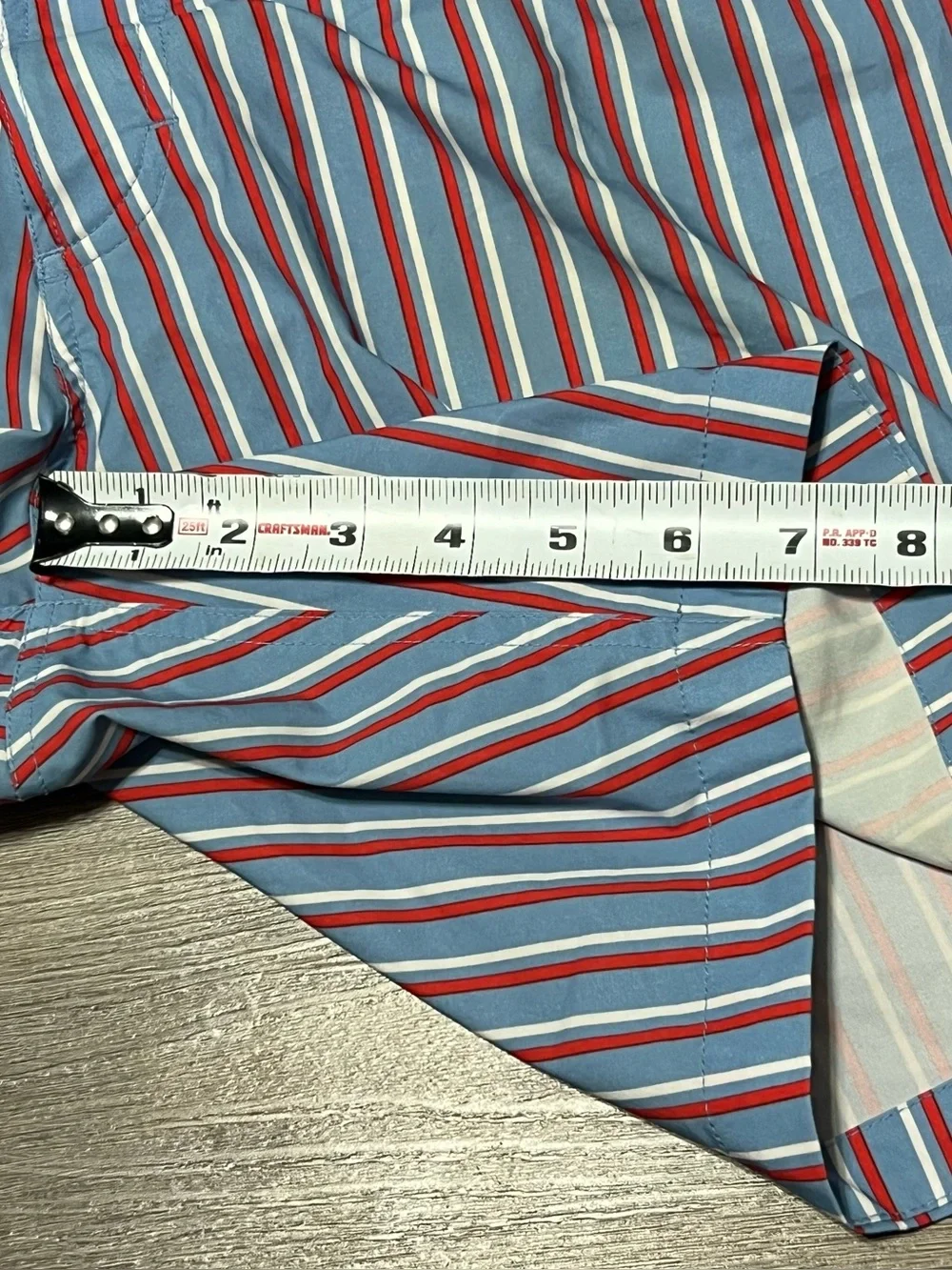 Bonobos Mens 36 Swim Trunks Shorts Lined Drawstring Striped Blue Red 7” Beach